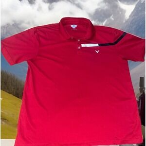 Breatheable Men's Callaway Golf Polo‎ XL Red Lightweight Shirt Golfing Flexible
